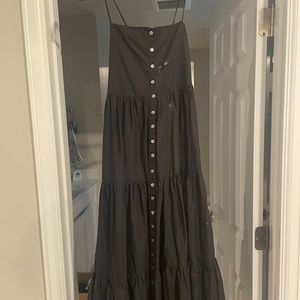 NWT J.CREW  BLACK TIERED BUTTON DOWN MAXI